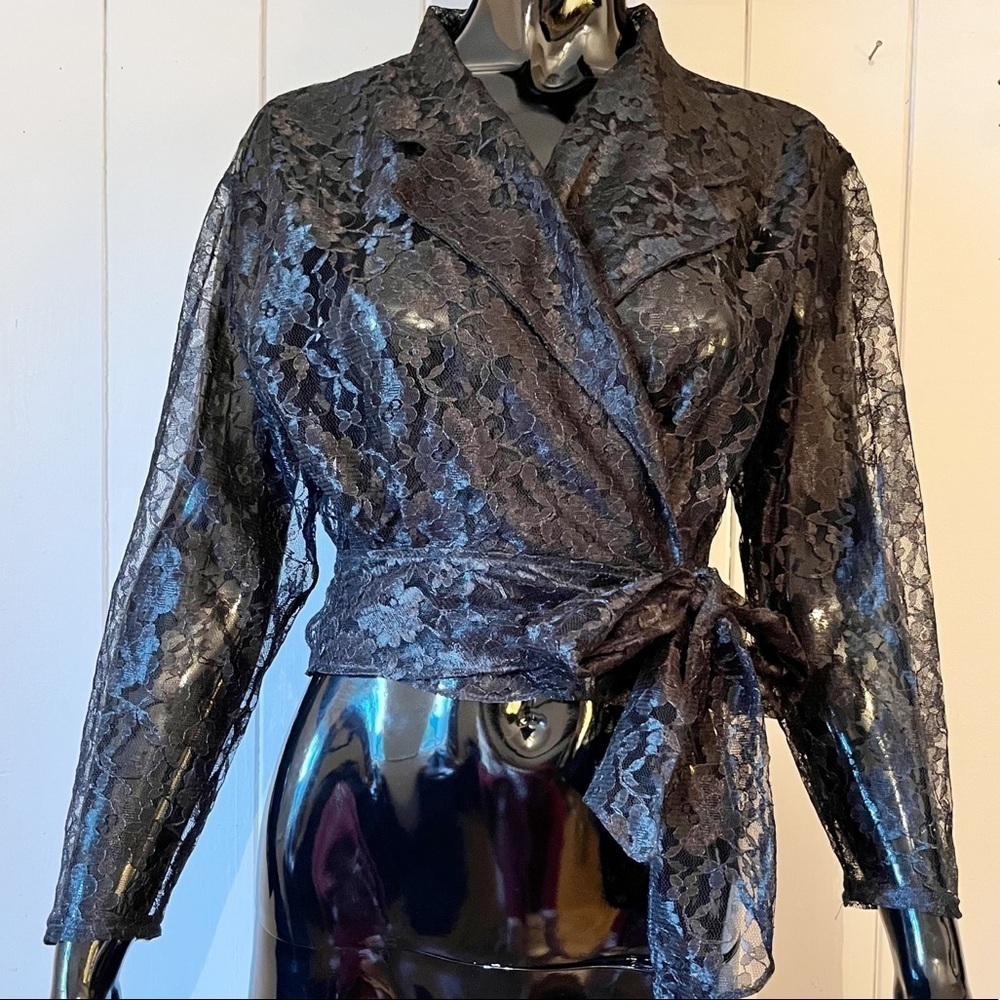 Vintage Black Lace Blouse